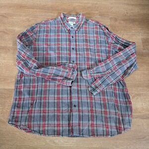 LL Bean Mens XXL Tall Traditional Fit Plaid Flannel Button Up Shirt Long Sleeve.